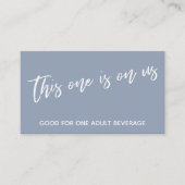 Dusty Blue Dit is op ons Drink ticket Informatiekaartje (Voorkant)