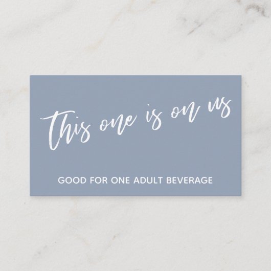 Dusty Blue Dit is op ons Drink ticket Informatiekaartje (Voorkant)