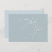 Dusty Blue DIY-kleuren Luxe script Dank u Bedankkaart (Voorkant / Achterkant)