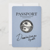 Dusty Blue Dominicaanse Republiek Paspoort Save The Date (Voorkant)