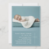 Dusty Blue doop foto Baby Boy doop Kaart (Voorkant)