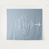 Dusty Blue Doopsel Foto Achtergrond Wandkleed (Voorkant (horizontaal))