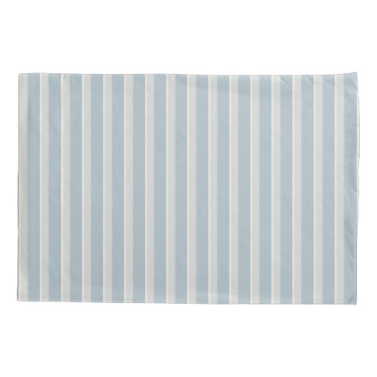 Dusty Blue Dove Grey Stripe Pillow Hoesje Kussensloop (Achterkant)