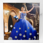 Dusty Blue Dragonfly Prinses Trifold Quinceañera Drieluik Wenskaart (Binnenzijde eerst)