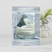 Dusty Blue Dream Home Huisverwarming Kaart (Staand voorkant)