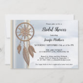 Dusty Blue Dreamcatcher Bridal Shower Uitnodiging (Voorkant)