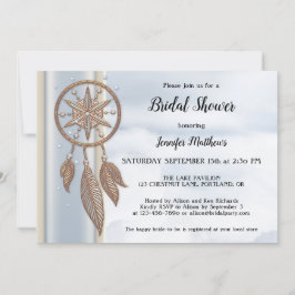 Dusty Blue Dreamcatcher Bridal Shower Uitnodiging