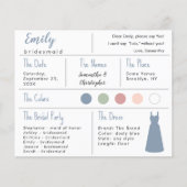 Dusty Blue Dress Color Bridesmaid Information Kaar (Voorkant)