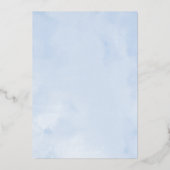 Dusty Blue Dress Quinceanera Folie Uitnodiging (Achterkant)