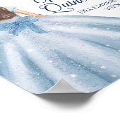 Dusty Blue Dresses Quinceañera Crown Birthday Poster (Hoek)