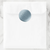 Dusty Blue Dubbele Monogram Faux Wax Seal Stickers (Tas)