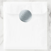 Dusty Blue Dubbele Monogram Faux Wax Seal Stickers (Tas)