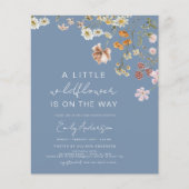 Dusty Blue Een beetje Wildflower Baby shower (Voorkant)