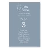 Dusty Blue een dag weg bruiloft zitplaatsen kaart (Achterkant)