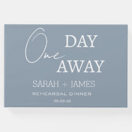 Dusty Blue een dag weg repetitie diner bruiloft Gastenboek