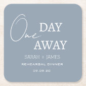 Dusty Blue een dag weg repetitie diner bruiloft Kartonnen Onderzetters (Voorkant)