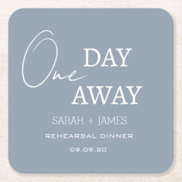 Dusty Blue een dag weg repetitie diner bruiloft Kartonnen Onderzetters