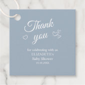 Dusty Blue Eenvoudig Baby shower Bedankt Favoriet  Bedankjes Labels (Voorkant)