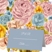 Dusty Blue Eenvoudig gestileerd script bruiloft Plaatskaartje