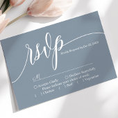 Dusty Blue Eenvoudig Script Bruiloft RSVP Kaart
