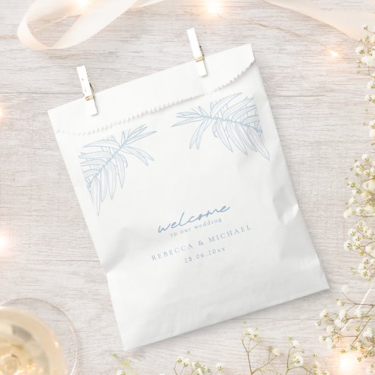 Dusty Blue eenvoudige botanische bruiloft Bedankzakje (Geknipt)