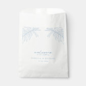 Dusty Blue eenvoudige botanische bruiloft Bedankzakje (Voorkant)
