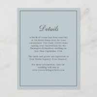 Dusty Blue Eenvoudige Elegante Trouwdetails