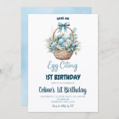 Dusty Blue Eggciting Birthday Kaart (Voorkant / Achterkant)