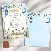 Dusty Blue Eid Ramadan Iftar Diner Islam Familie Kaart