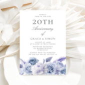 Dusty Blue Elegance 20th Wedding Jubileum Kaart