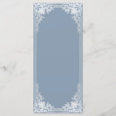 Dusty Blue Elegant Antiek Lijst Wedding Menu (Achterkant)