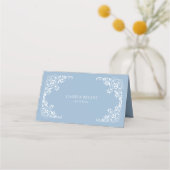 Dusty Blue Elegant Blank Tafel Nummer Plaats Kaart Plaatskaartje (Achterkant)