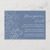 Dusty Blue Elegant Bloemen Bruiloft Huwelijksreis  Informatiekaartje (Voorkant)