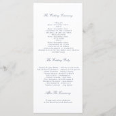 Dusty Blue Elegant Bloemen Trouwprogramma's Programmakaart (Achterkant)