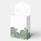 Dusty Blue Elegant Blue Floral Custom Wedding Bedankdoosjes (Geopend)