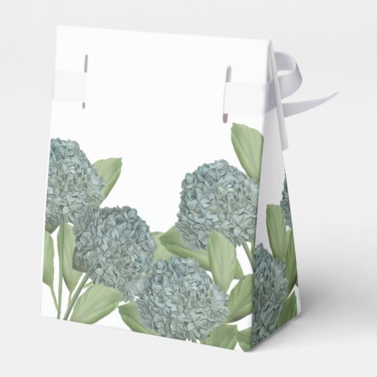 Dusty Blue Elegant Blue Floral Custom Wedding Bedankdoosjes (Achterkant)