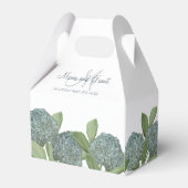 Dusty Blue Elegant Blue Floral Custom Wedding Bedankdoosjes (Achterkant)