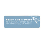 Dusty Blue Elegant Boho minimalistisch label (Voorkant)