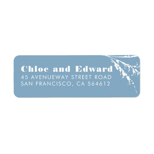 Dusty Blue Elegant Boho minimalistisch label (Voorkant)