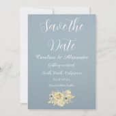 Dusty Blue Elegant Boho Simple Fancy Wedding Save The Date (Voorkant)