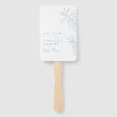 Dusty Blue Elegant Botanical Order of Service Handwaaier (Achterkant)