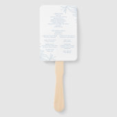 Dusty Blue Elegant Botanical Order of Service Handwaaier (Voorkant)