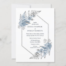Dusty Blue Elegant Botanical Wedding