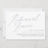 Dusty Blue Elegant Calligraphy repetitie diner Kaart (Voorkant)