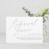 Dusty Blue Elegant Calligraphy repetitie diner Kaart (Staand voorkant)