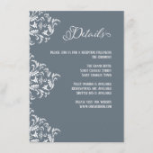 Dusty Blue Elegant Calligraphy Wedding Details Informatiekaartje (Voorkant)
