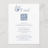 Dusty Blue Elegant Calligraphy Wedding Details Informatiekaartje (Voorkant)