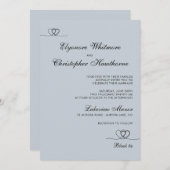 Dusty Blue Elegant Chic Calligraphy Wedding Kaart (Voorkant / Achterkant)