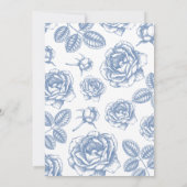 Dusty Blue Elegant Chinoiserie Wedding Kaart (Achterkant)