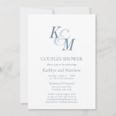 Dusty Blue Elegant Classic Eenvoudige Koppels Douc Kaart (Voorkant)